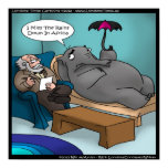 Funny Elephant In Therapy Poster posters