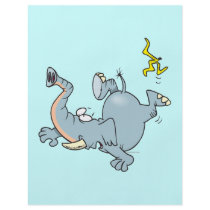 funny elephant slipping on banana peel flyer design