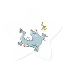 funny elephant slipping on banana peel star sticker