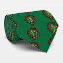 Funny Elf On Wreath Christmas Holiday Neck Tie by SmilinEyesTreasures Funny Elf On Wreath Christmas Holiday Neck Tie