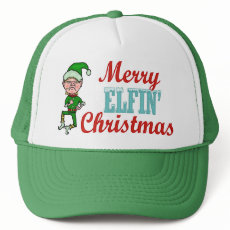 Funny Elfin Christmas Trucker Hat