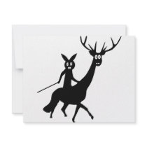 funny elk and bunny icon invitations
