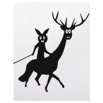 funny elk and bunny icon letterhead