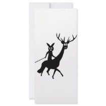 funny elk and bunny icon rack cards