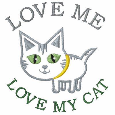 Funny Embroidered Kitty Cat polo shirt