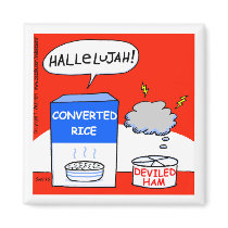 Funny Evangelical Christian Cartoon Fridge Magnet
