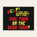 Funny Evil Twin T-shirts Gifts Postcard