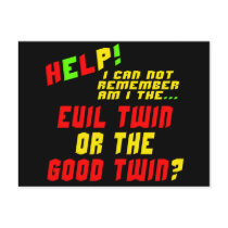 Funny Evil Twin T-shirts Gifts Postcard