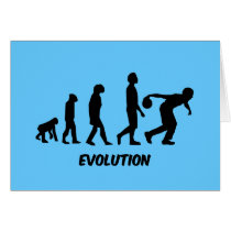 funny evolution bowling greeting cards