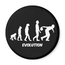 funny evolution bowling fridge magnet