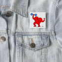 Funny Exercise Cartoon Strongheart Button by Swisstoons Funny Exercise Cartoon Strongheart Button