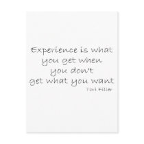 Funny Experience quote postcards