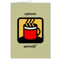 Funny expresso coffee greeting card