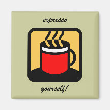 Funny expresso coffee refrigerator magnets