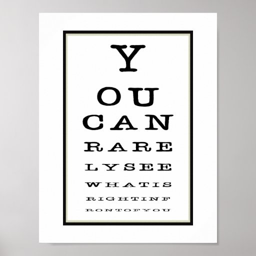 Funny Eye Test Chart Black White Poster Prints | My XXX Hot Girl