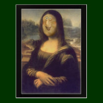 Funny Face Mona Lisa Laughter postcards