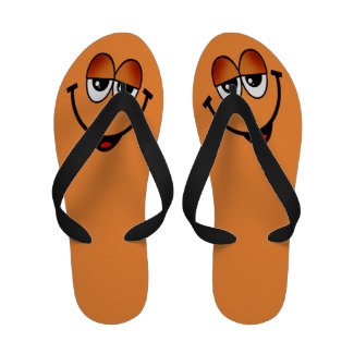Funny Face Orange Flip Flops
