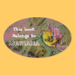 Funny face oval sticker