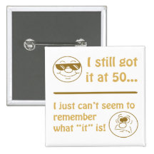 Funny Faces 50th Birthday Gag Gifts Pinback Button