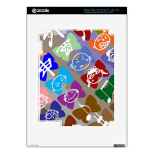 Funny Faces,  Chinese Characters and Sparkles iPad 3 Decal