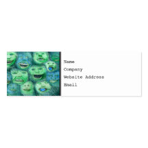Funny Faces. Fun Cartoon Monsters. Green. Business Card Templates