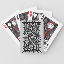 Funny faces ink pen drawing playing cards