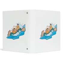 funny family whitewater rafting cartoon 3 ring binders