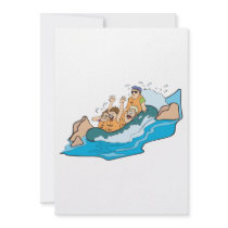 funny family whitewater rafting cartoon custom invite