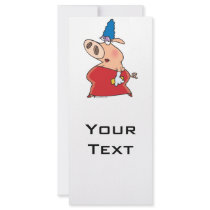funny fancy glam beehive hair girl pig rack card