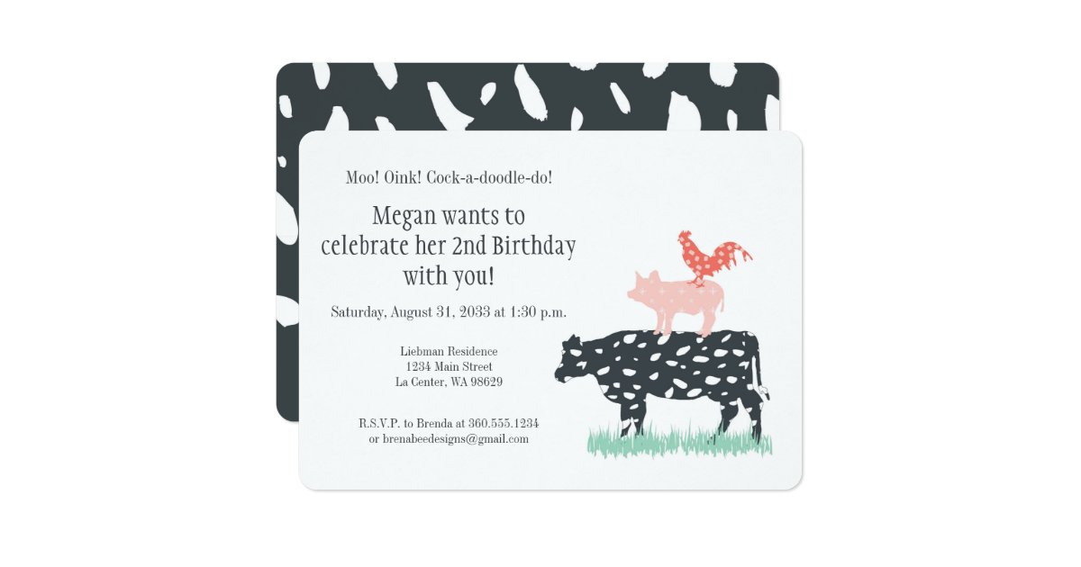 Funny Farm Birthday Party Card Zazzle