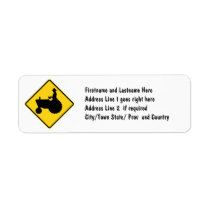 Funny Farm Tractor Road Sign Warning Custom Return Address Label