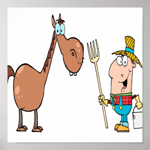 funny farmer with horse print
