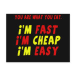Funny Fast Cheap Easy T-shirts Gifts postcards
