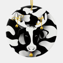 Funny Fat Cow Christmas Ornament