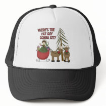 Funny Fat Guy Christmas Baseball Cap/Hat by CowPieCreek Funny Fat Guy Christmas Baseball Cap/Hat