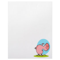 funny fat piggy pig looking scared customized letterhead