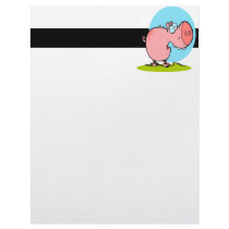 funny fat piggy pig looking scared custom letterhead