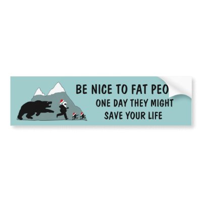 Funny Bumber Sticker on Funny Fat Santa Joke Bumper Stickers For Fat People Who Don T Mind