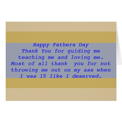 Funny Fathers Day Blue and Brown Greeting Cards