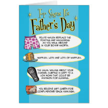 Funny Father's Day card: Top Signs