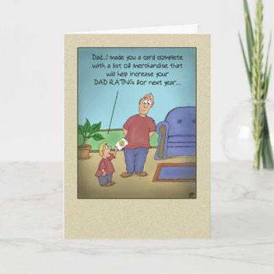 Funny Fathers Day Cards: Dad Rating Cartoon by nopolymon