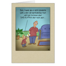 Funny Fathers Day Cards: Dad Rating Cartoon
