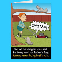 Funny Father's Day Nutty Squirrel Card cards