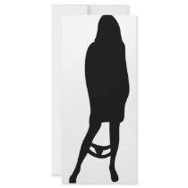 funny female silhouette icon rack cards