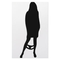 funny female silhouette icon stationery