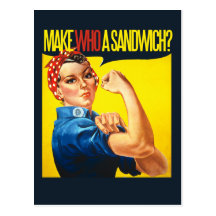 Funny Feminist Rosie Riveter humor Postcards