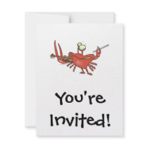 funny fiddler crab cartoon custom invitations