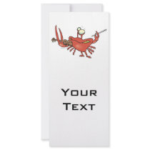 funny fiddler crab cartoon custom rack card