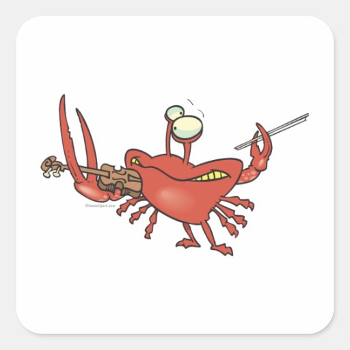funny fiddler crab cartoon square sticker Zazzle