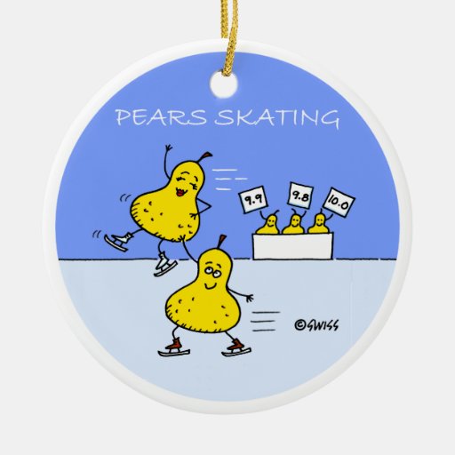 Funny Figure Skater Christmas Tree Ornament